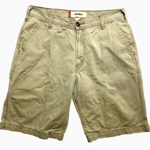 Vintage Levi's Shorts Mens 34 Tan Cotton Flap Pockets Hip Hop Workwear